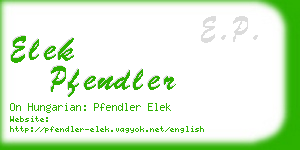 elek pfendler business card